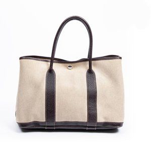 Hermès Garden Party Brown And Beige With Togo Leather